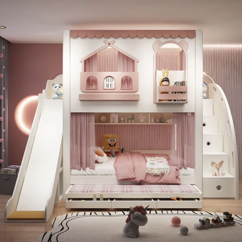 Bunk Bed With Stairs And Slide - Kids bed girl princess bunk bunkhigh