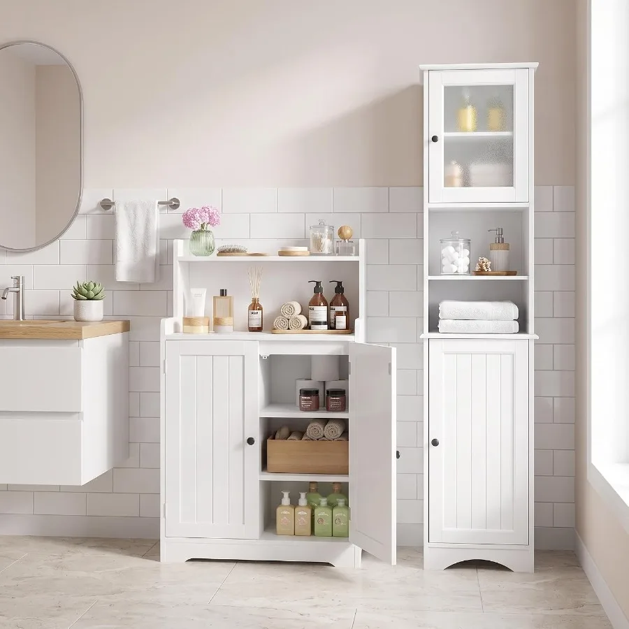 Storage - Bathroom storage cabinet combo: white MDF