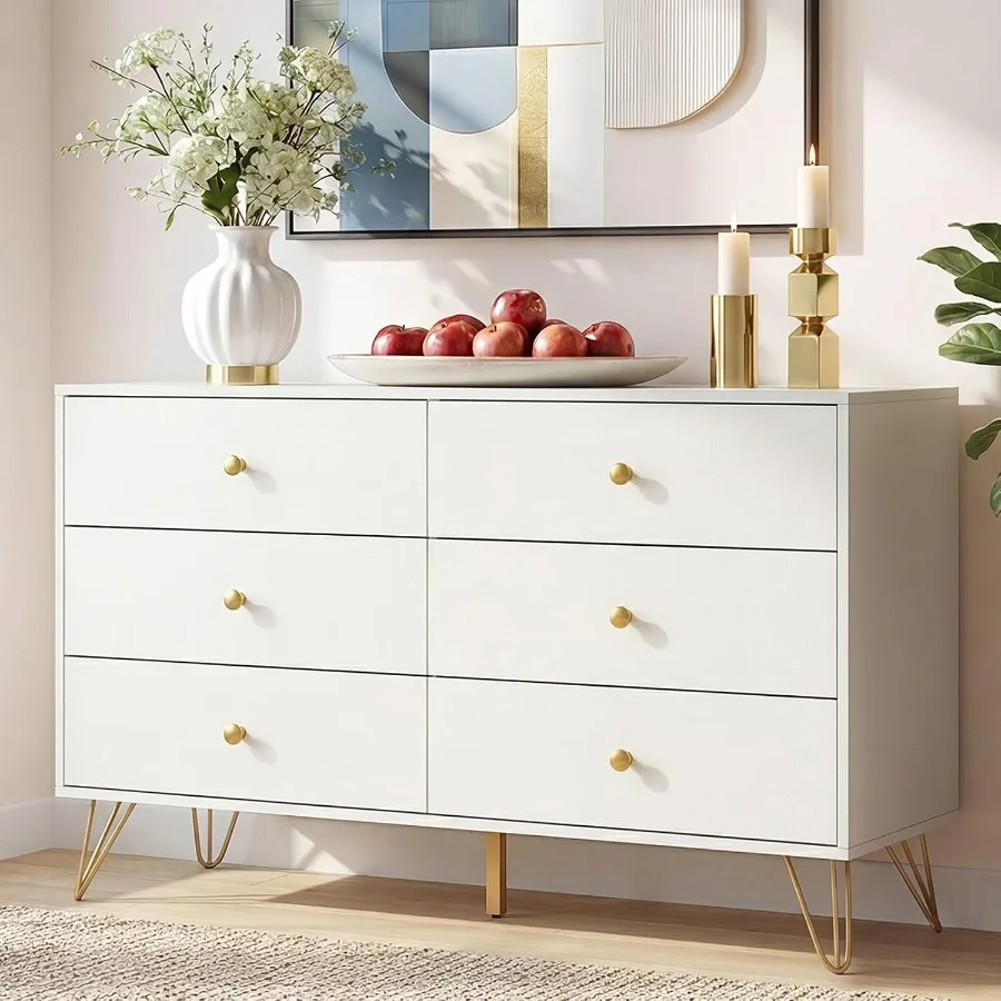 Bedroom 6-Drawer White Dresser - огляд і ціна Storage