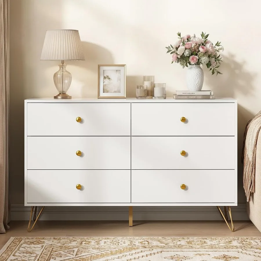 Bedroom 6-Drawer White Dresser - огляд і ціна Storage