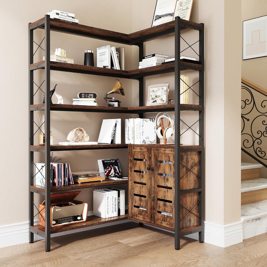 6-Shelf Corner Bookshelf for L - огляд і ціна Storage
