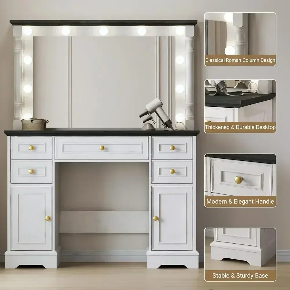 38 Large Mirror LED Makeup Van - огляд і ціна Dressing Table Vanity With Lighted Mirror