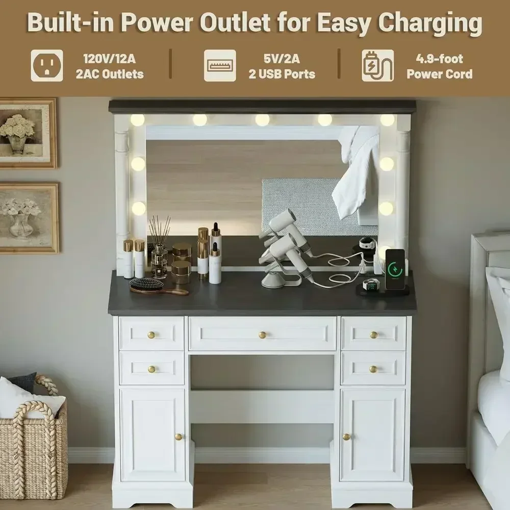 38 Large Mirror LED Makeup Van - огляд і ціна Dressing Table Vanity With Lighted Mirror