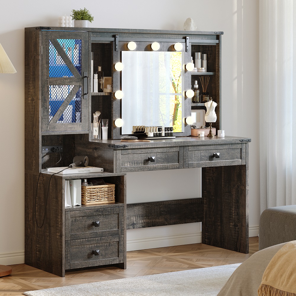 EnHomee Farmhouse Makeup Vanit - огляд і ціна Dressing Table Vanity With Lighted Mirror