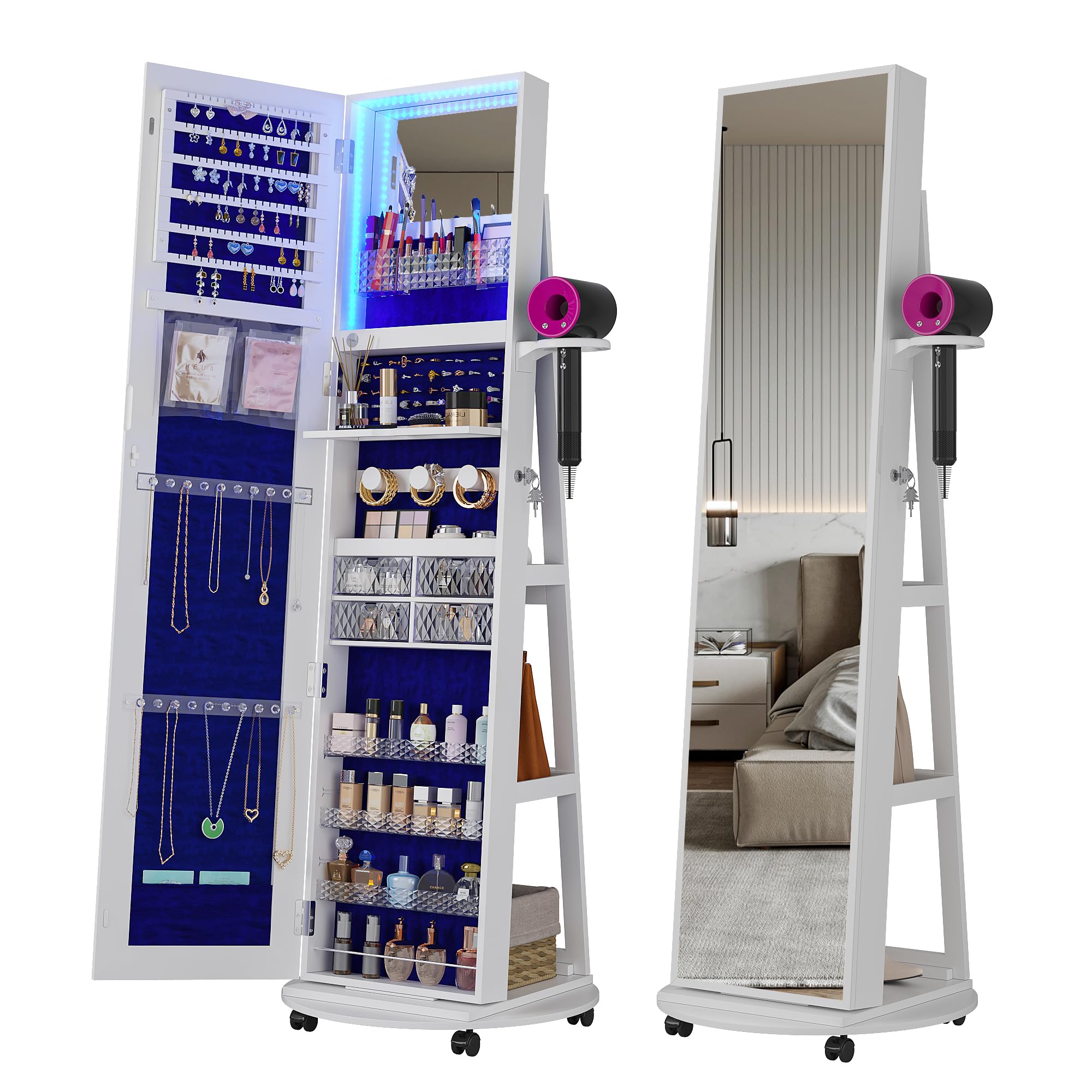 360° Swivel Jewelry Armoire wi - огляд і ціна Full Length Mirror Jewelry Armoire