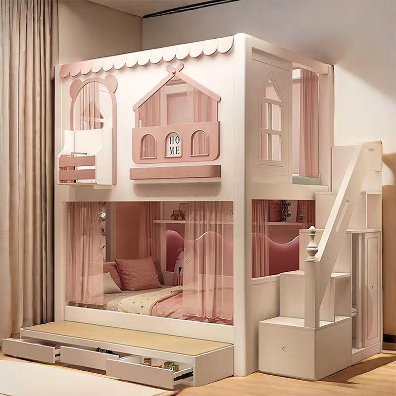 Kids bed girl princess bunk  b - огляд і ціна Bunk Bed With Stairs And Slide