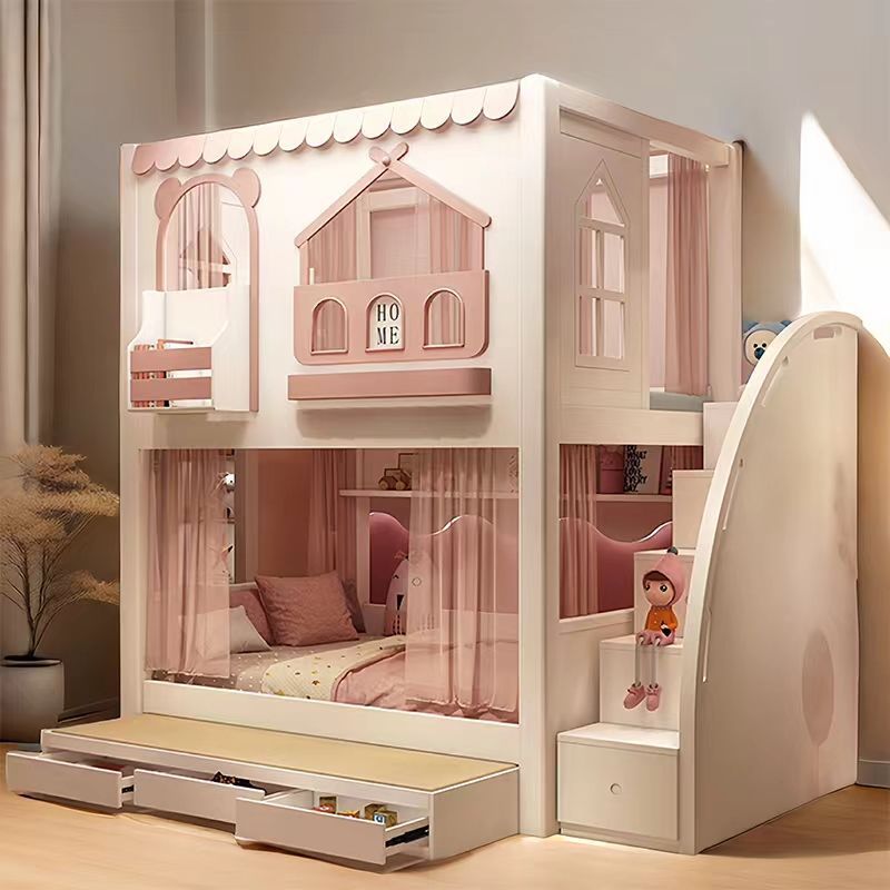 Kids bed girl princess bunk  b - огляд і ціна Bunk Bed With Stairs And Slide