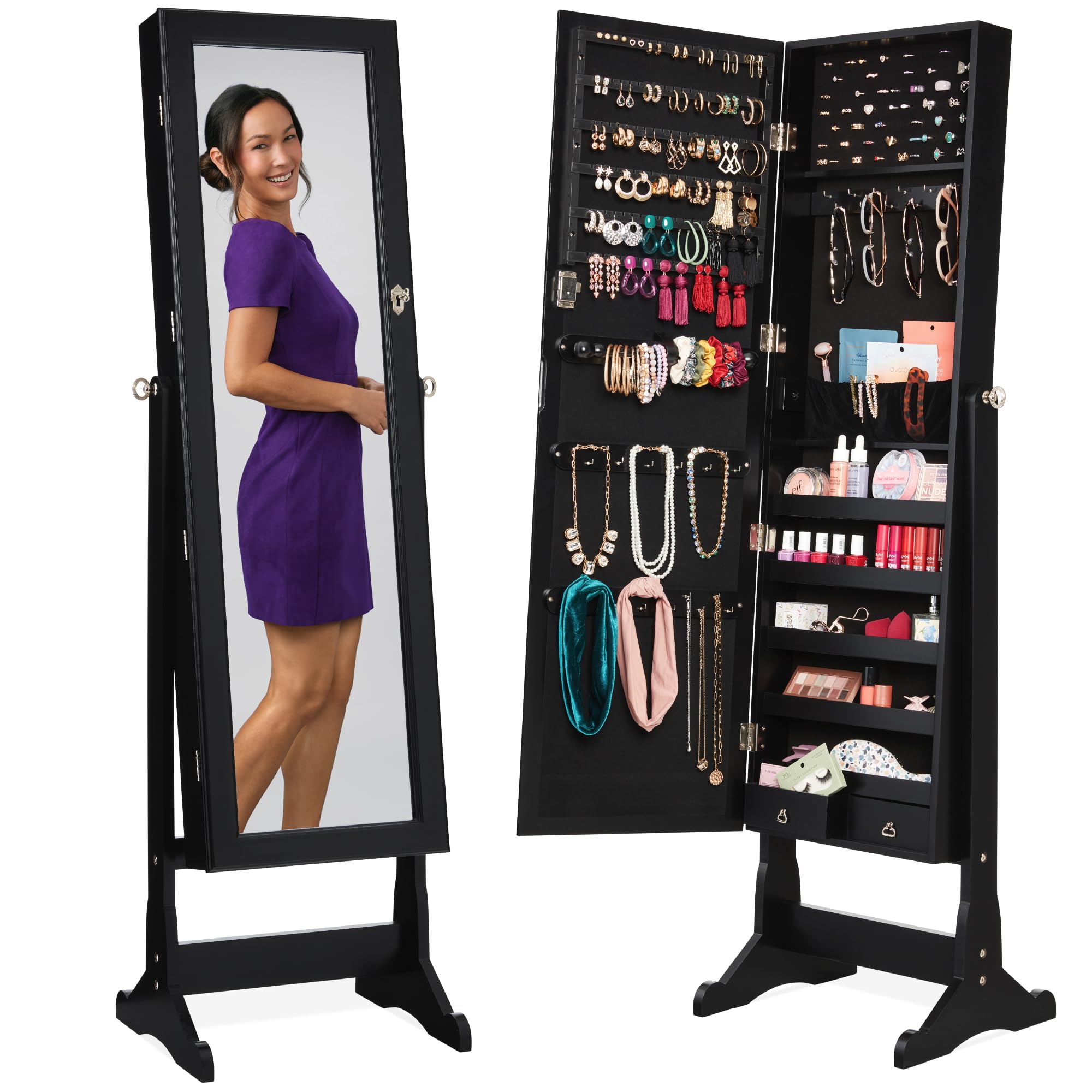 Freestanding Jewelry Armoire C - огляд і ціна Full Length Mirror Jewelry Armoire