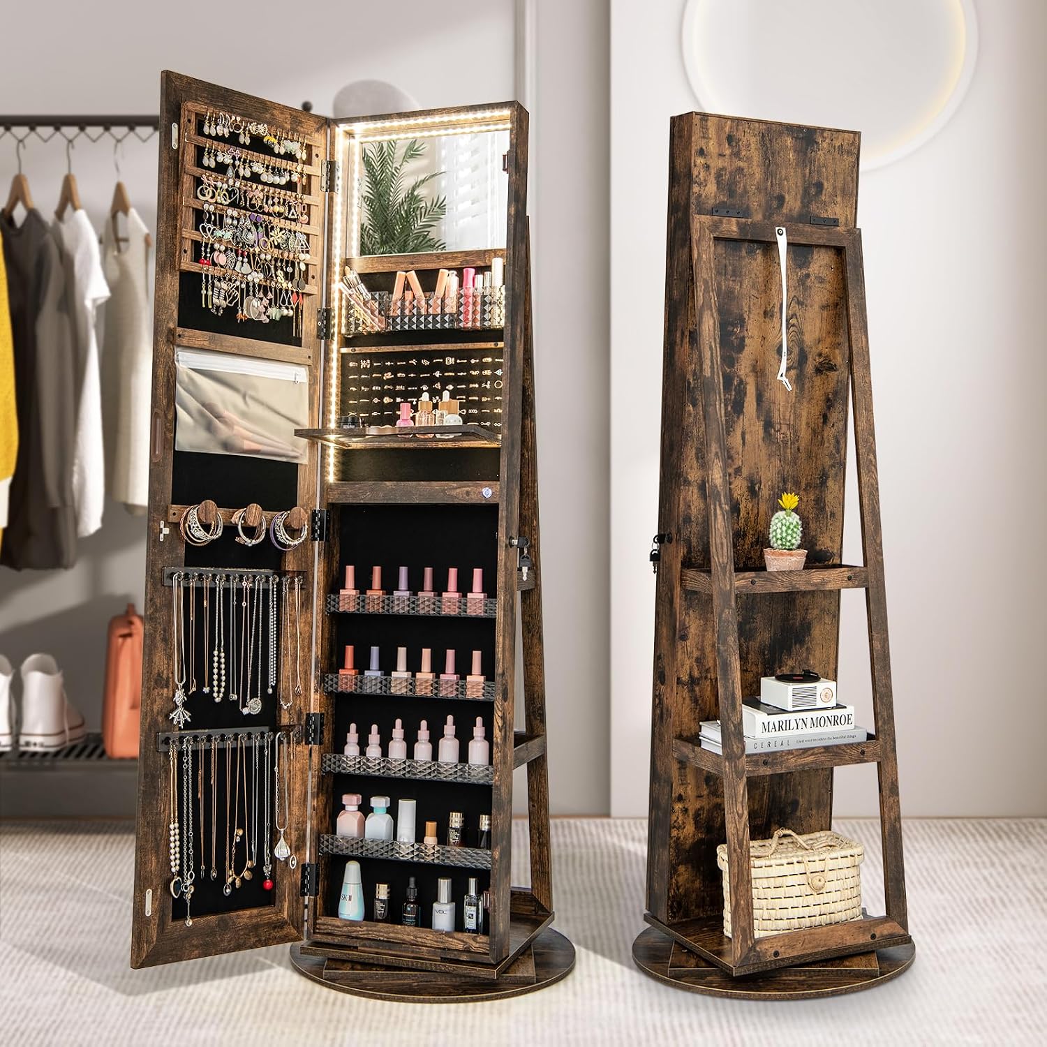 Swivel LED Mirror Jewelry Armo - огляд і ціна Full Length Mirror Jewelry Armoire