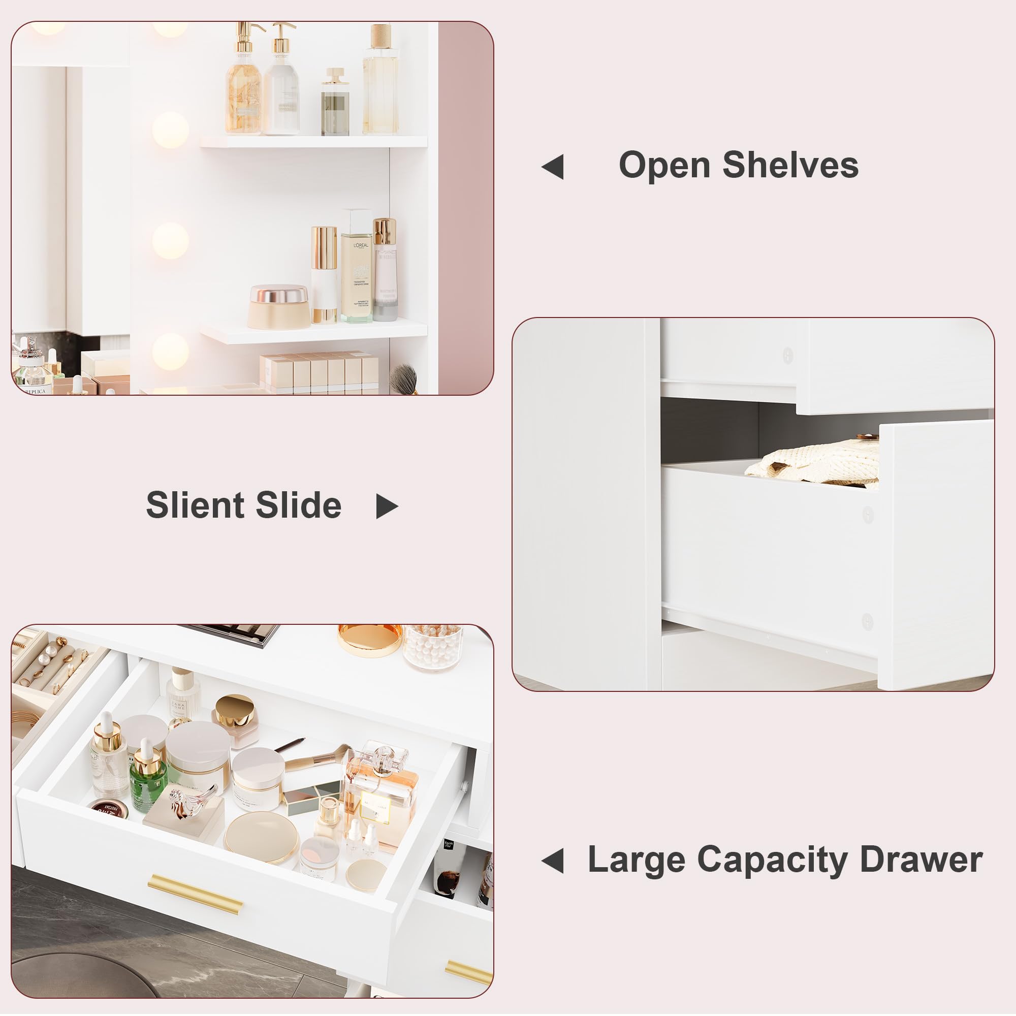 61in Vanity Desk with Mirror & - огляд і ціна Dressing Table Vanity With Lighted Mirror