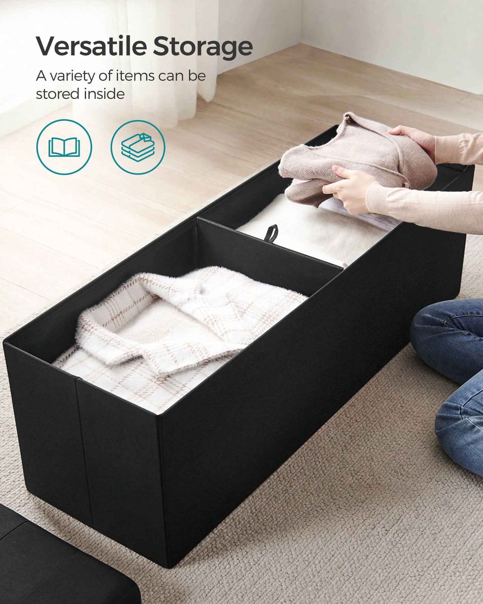 43-Inch Foldable Storage Ottom - огляд і ціна Bedroom Furniture