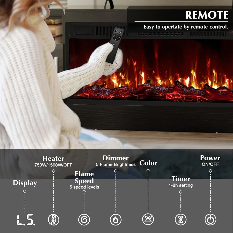 Living room TV stand with fire - огляд і ціна Storage