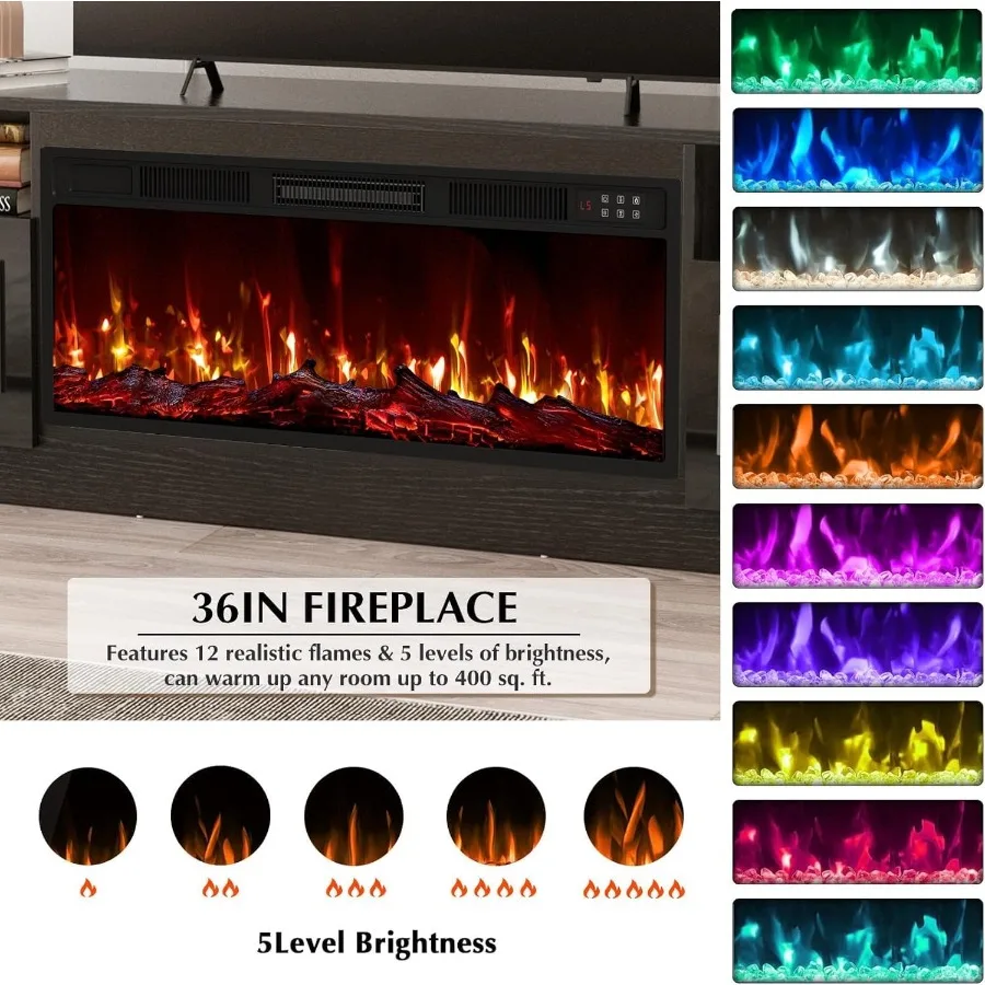Living room TV stand with fire - огляд і ціна Storage